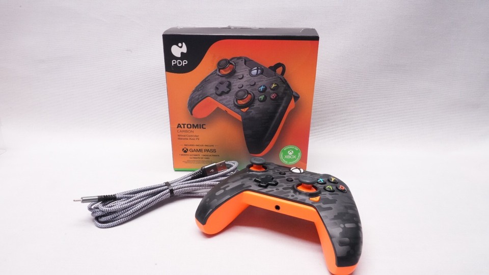 UK Stock PDP Atomic Carbon Wired Xbox Series X S PC Controller Gamepad