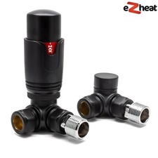 Thermostatic TRV Radiator Valves 1/2" x 15mm Angled/Corner/Straight - Twin Pack