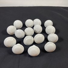 Lot Of 16 Vintage Style White Porcelain Cabinet Pull Knobs with screws EUC