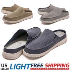 Outdoor Slip-on Canvas Shoes Men Light Breathable Walking Shoes Slippers
