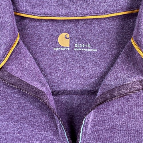 Pullover Carhartt Mujer XL 16-18 Magenta Force Elastizado Rendimiento 1/4 Cremallera Golf - Imagen 7 de 12
