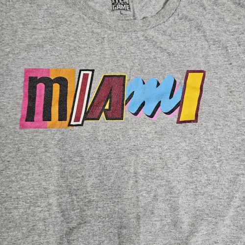 Miami Heat Item of the Game Adult Graphic SS Crew T-Shirt Large Gray S3a - Picture 2 of 8