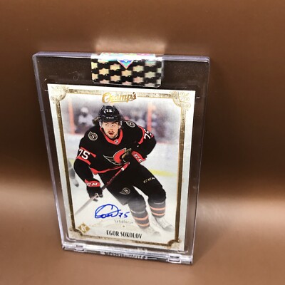 EGOR SOKOLOV 2021-22 CLEAR CUT CHAMP'S AUTOGRAPH HOCKEY RC AUTO