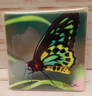New Signed Patrick picture is of real Butterfly tile coaster cork back