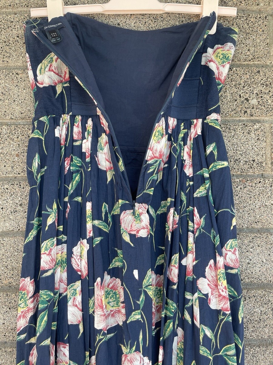 Blue Floral Strapless Party Dress Maxi Formal French Connection Pink  Flowers 2 | eBay