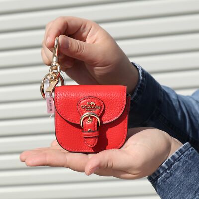 NWT Coach Saddle Bag Charm Keychain in Red | eBay