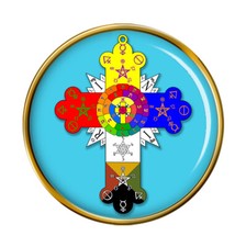 Rose Cross Christian Pin Badge