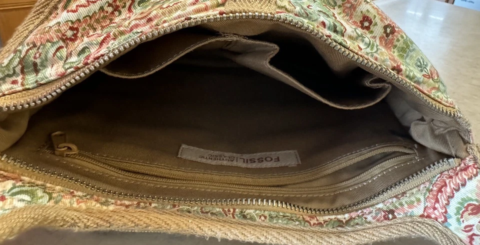 Cartera Bandolera Fossil Auténtica Clásica Floral Pequeña Múltiples Bolsillos Foto 4 de 4