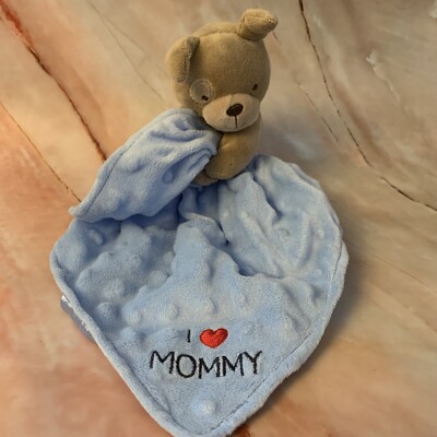 Puppy Dog Lovey Child Of Mine Carters Blue Minky Dot I Love Mommy Baby Blanket