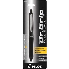 Pilot Ballpoint Pen Dr. Grip FullBlack Medium Refillable and Retractable 36193