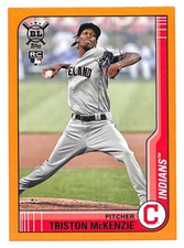 2021 Topps Big League #155 Triston McKenzie orange rookie card Indians