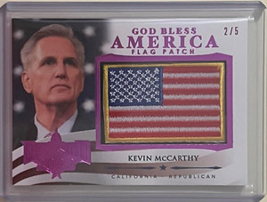 KEVIN MCCARTHY #D 2/5 2022 DECISION GOD BLESS AMERICA FLAG PINK PATCH RELIC CARD
