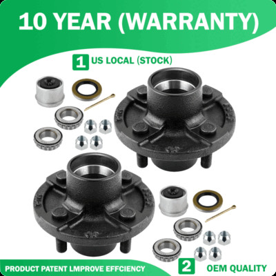 2pk Trailer Idler Hub Kits 4 on 4 for 2000 lbs Axle 4x4.0 4 Lug Trailer Hub Kit