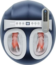 Tranqwil Foot Massager w/ Heat, Compression & Vibration for Pain Relief - Blue