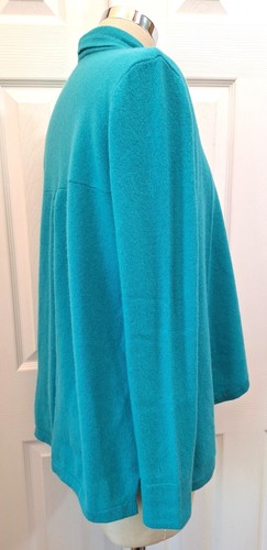 Lilly Pulitzer Open Front Cardigan Sweater Teal 100% Cashmere Size: S - Picture 3 of 9