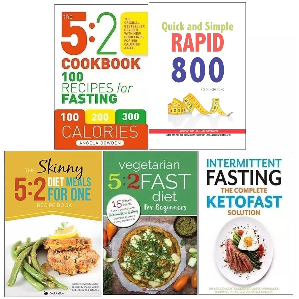 5 2 cookbook,Quick and Simple RAPID, vegetarian 5 2, Complete ketofast 5 Books