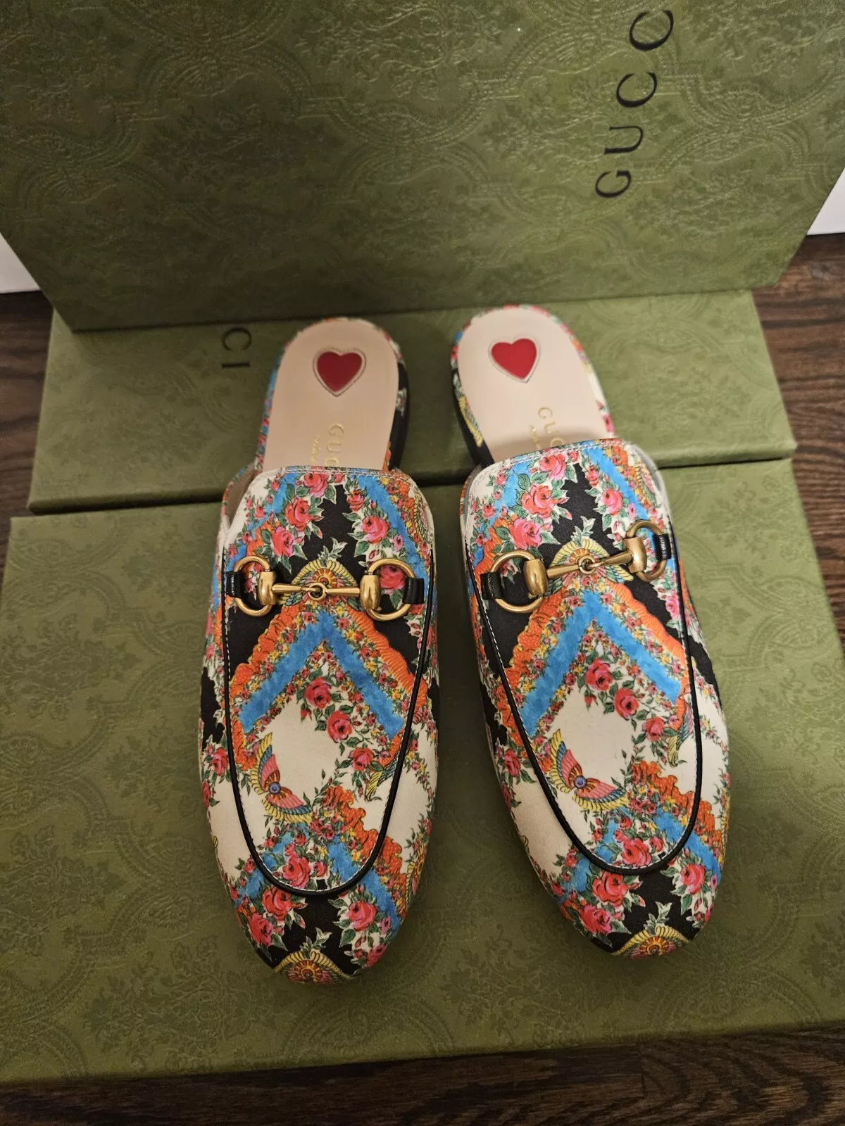 Mule mocassin floral Gucci pour femmes Princetown rare taille 36 ! PDSF