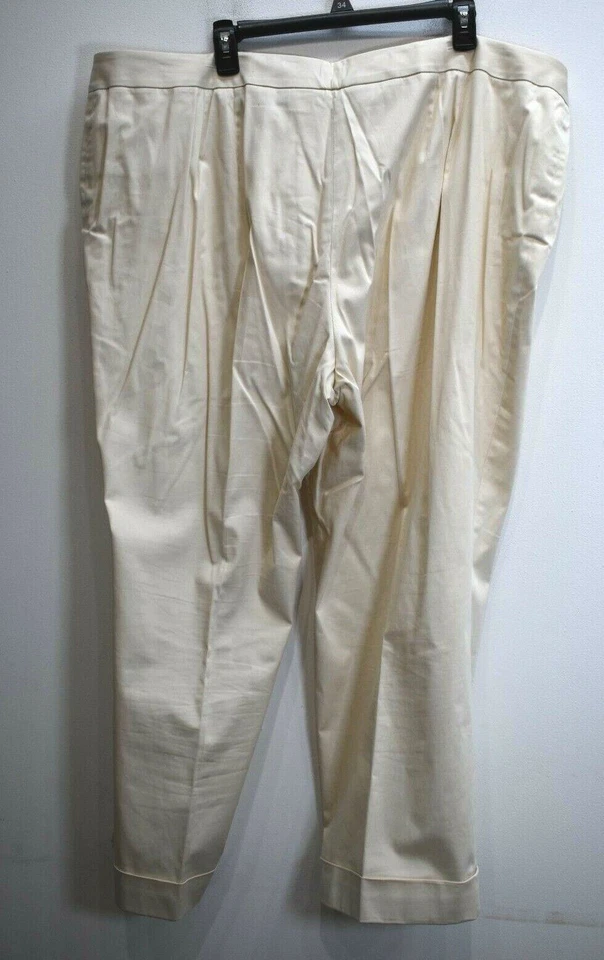 Alex Marie Mujer Off White Frente Plano Doblado Puño Carrera Vestido Pantalones Pantalones 24W Foto 2 de 4