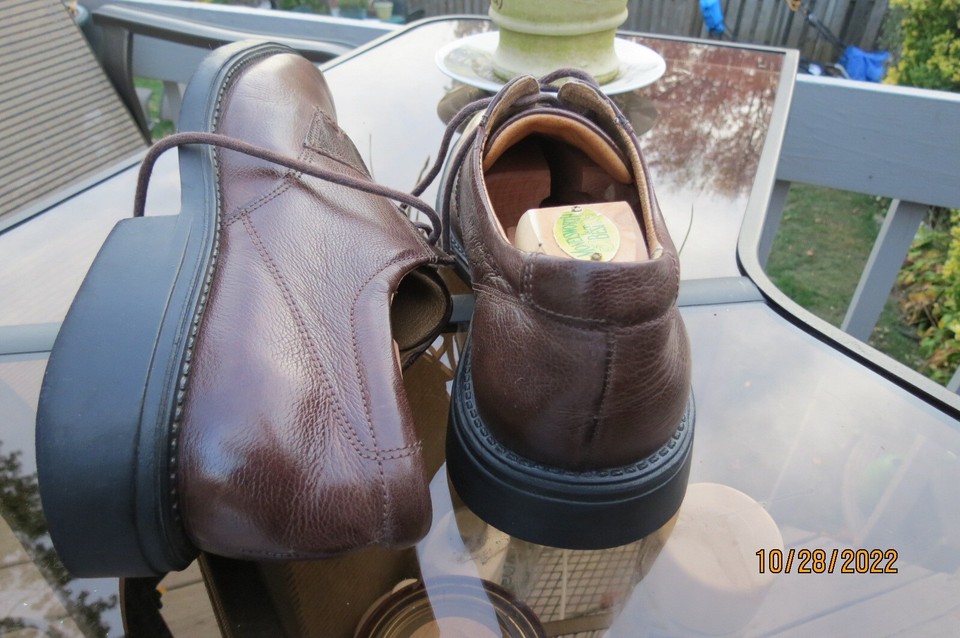 Democrata Brown Cap Toe Dress Shoes Men's Brown Leather Size 9.5M EUR