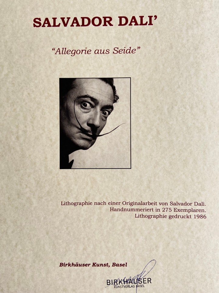 SALVADOR DALI - Lithographie COA Original Signé Numéroté à Main ( Dalí