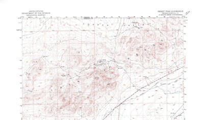 Desert Peak Quadrangle, Nevada 1951 Topo Map Vintage USGS 1:62,500 with Markings