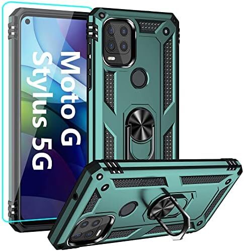 for Moto G Stylus 5G Case,with HD Screen Protector,[Military Grade] Ring Car Mou