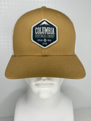 Columbia Sportswear Unisex Gold Mesh Ballcap Hat Trucker Size S/M - Picture 1 of 10