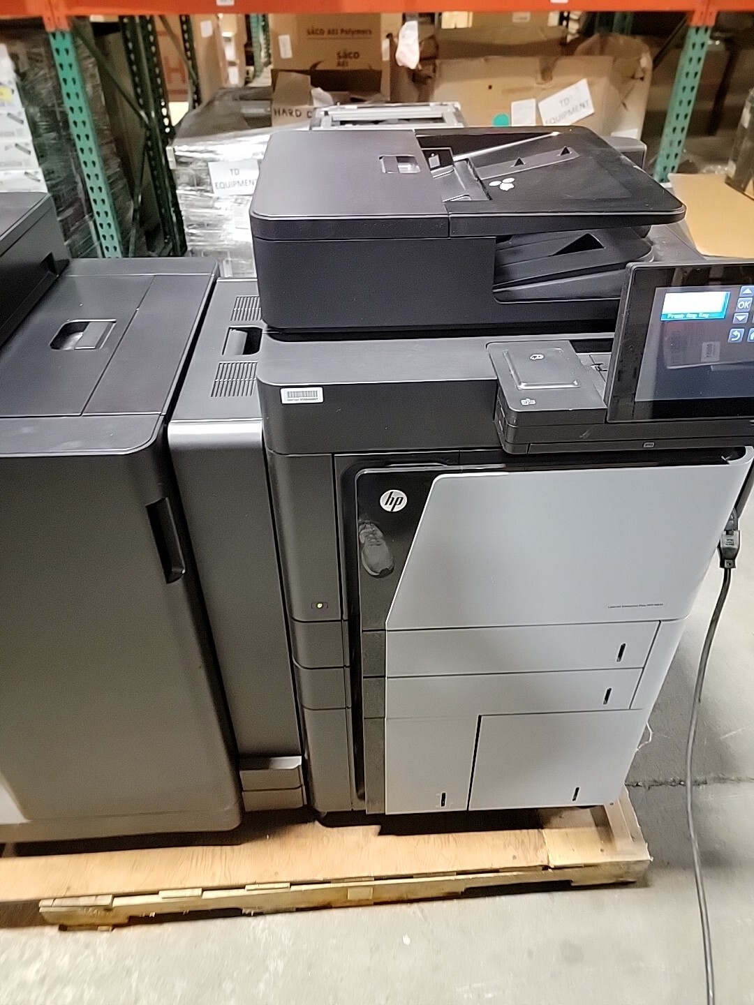 HP LaserJet Enterprise Flow Mfp M830 Workgroup printer w/staple stacker