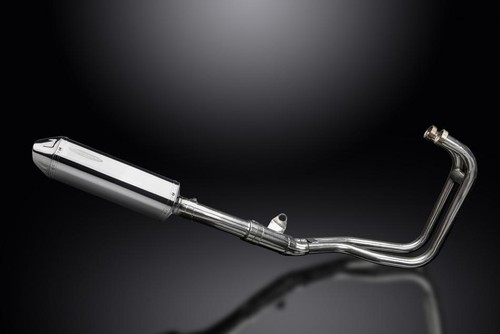 KAWASAKI ER5 1996-07 FULL EXHAUST SYSTEM 320mm STAINLESS TRI SILENCER - Picture 2 of 4