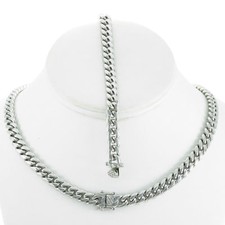 Miami Cuban Link 8mm Bracelet 8''  Chain 18'' ANTI-TARNISH Stainless Steel