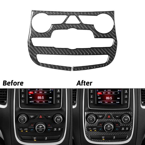 Cubierta del panel de interruptor de CA de consola central de fibra de carbono para Dodge Durango 2014-20 - Imagen 1 de 8