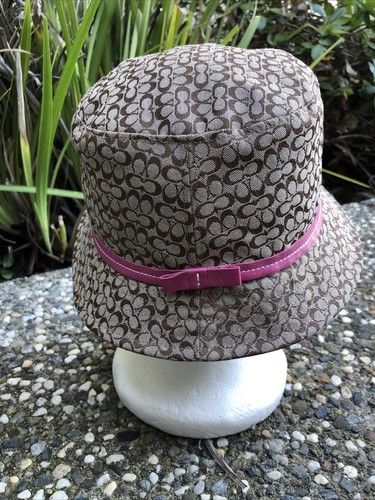 Coach Kids Girls Size Small/Medium Mini Signature C Bucket Hat in Khaki - Picture 9 of 11