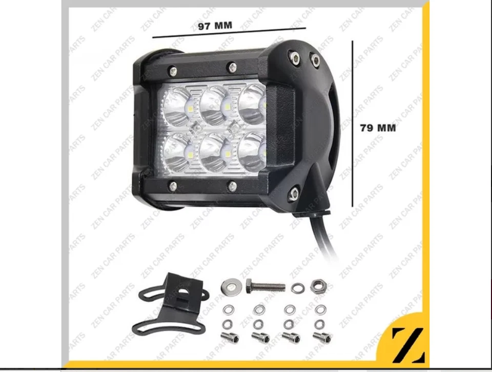 Off Road 18W LED Fog Lamp Work Light Bar SUV Boat SPOT Lamps - Image 2 of 3
