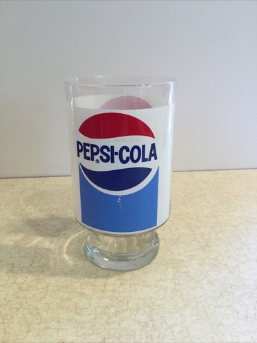 1980's Drinking Glass Pepsi Cola Vintage Large Tumbler 6 3/4” Tall - Picture 2 of 3