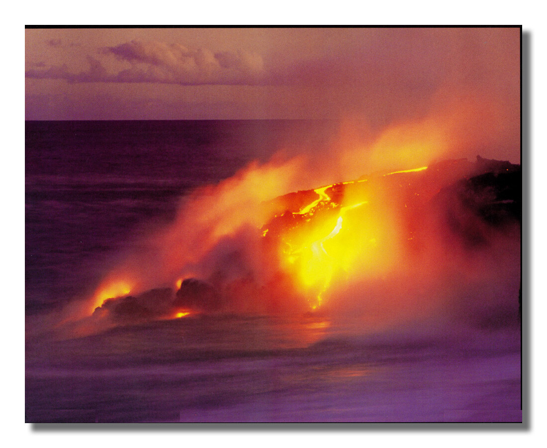 Volcano Exploding Lava Magma Into Ocean Sea Photo Wall Picture 8x10 Art Print Ebay