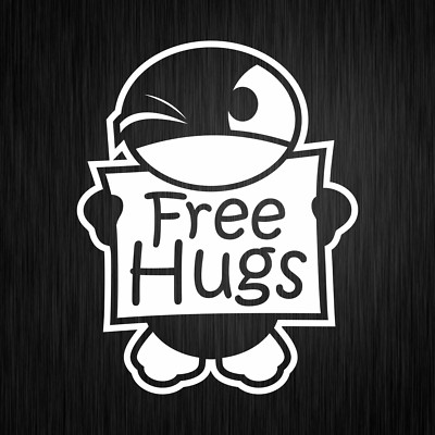 Free Hugs Pinguin Penguin Cute Cartoon Weiß Auto Vinyl Decal Sticker Aufkleber