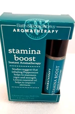 Bath & Body Works Aromatherapy Stamina Boost Roll On Rare NIB Peppermint & Lemon