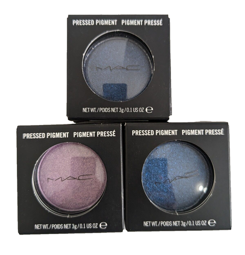 3Pk MAC Cosmetics Pressed Pigment Powder Eyeshadow - 2 Midnight & 1 Amethyst - Picture 6 of 7