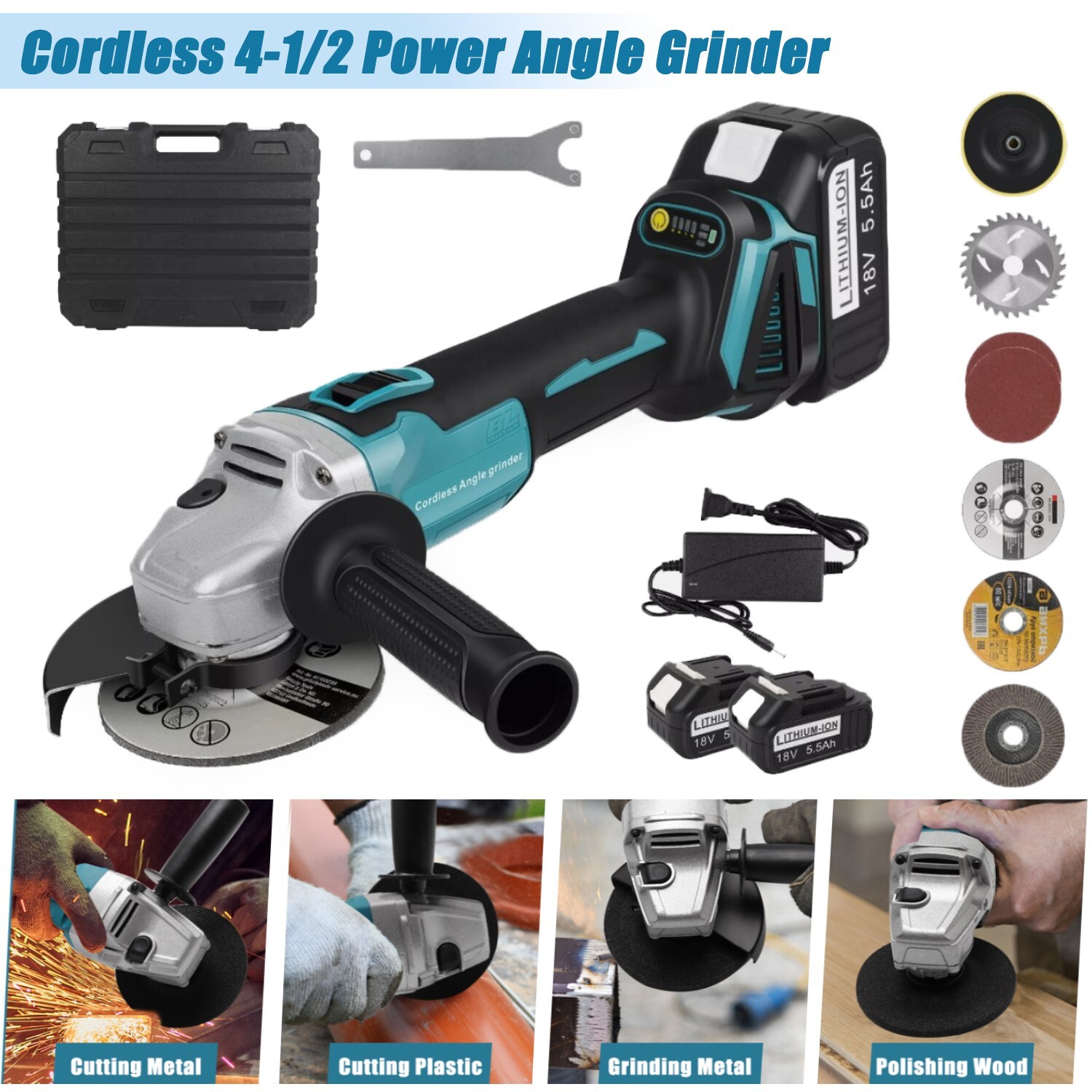 Makita 18V Max Brushless Cordless Angle Grinder 8500 RPM 4-1/2 Inch
