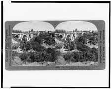 Stereograph,Arroyo Seco Bridge,Los Angeles,Pasadena,California,CA,c1926