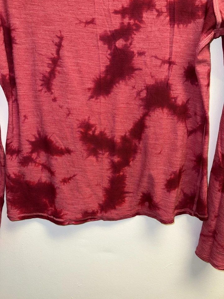 Lululemon lab Wool-Blend Tie Dye Long Sleeve Mock Neck Red Shirt Medium Merino - Image 3 of 4