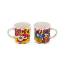 OFFICIAL THE BEATLES YELLOW SUBMARINE SET OF 2 ESPRESSO MUGS CUPS NEW GIFT BOX