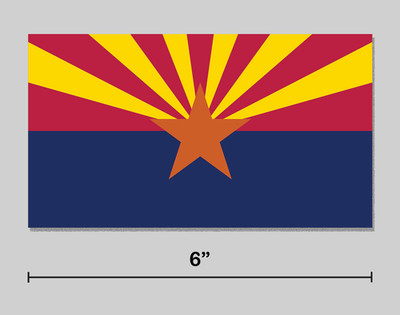 Arizona Sticker AZ State Flag 6'' Vinyl Decal