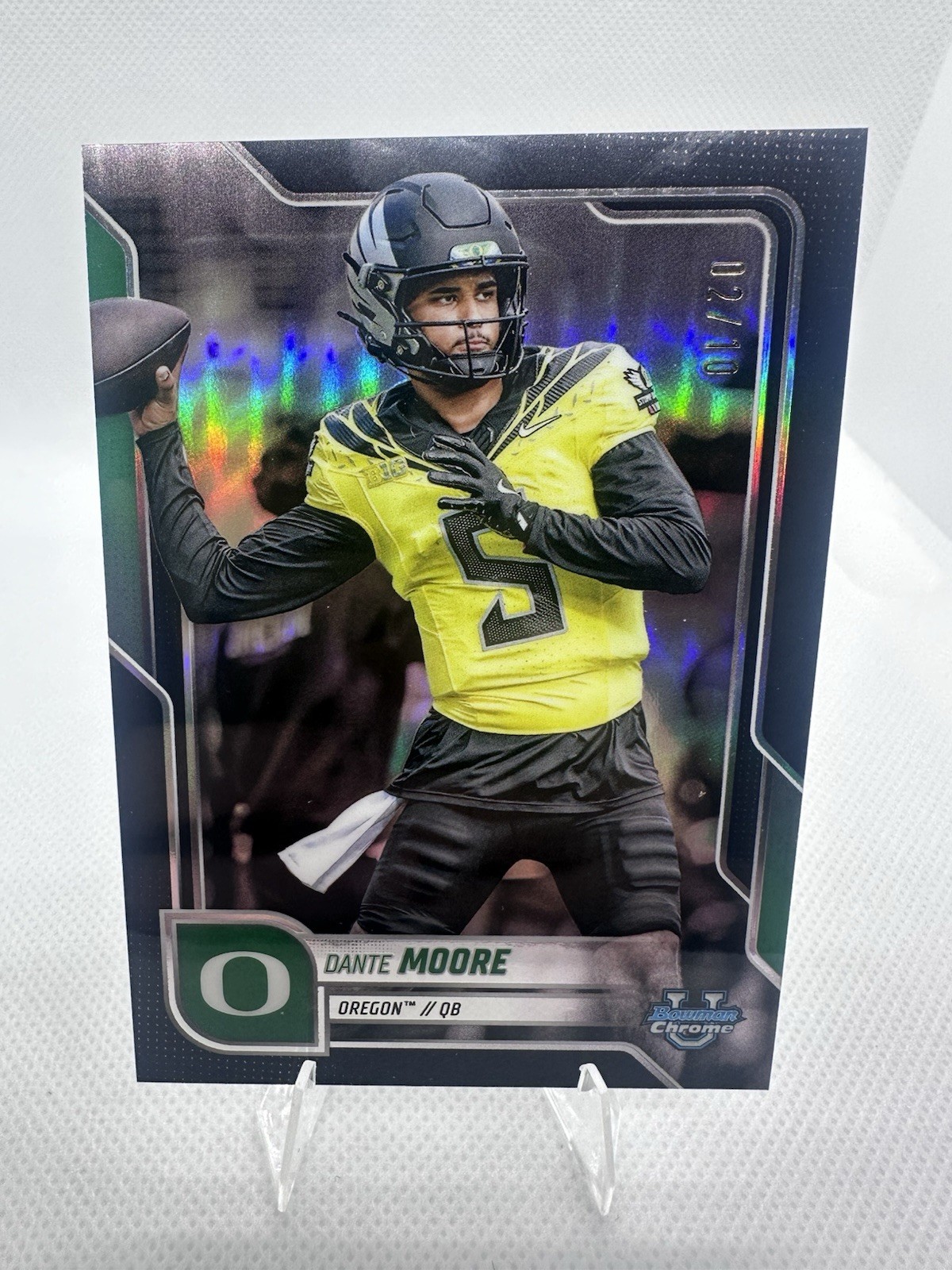 2025 Bowman Chrome University Dante Moore Black Refractor /10 #137 Oregon Ducks