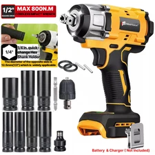 iMeshbean High Torque 1/2" Cordless Impact Wrench 3 IN 1 Compatible with Dewalt
