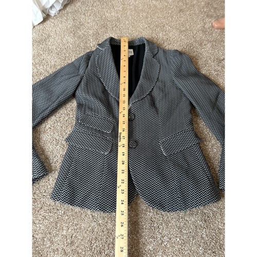 Giorgio Armani Collezioni Chevron Jacquard Blazer Black SZ 6 jacket - Picture 7 of 8