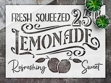 Stencil Lemonade Citrus - Mylar, Kitchen Decor, DIY - StencilAir