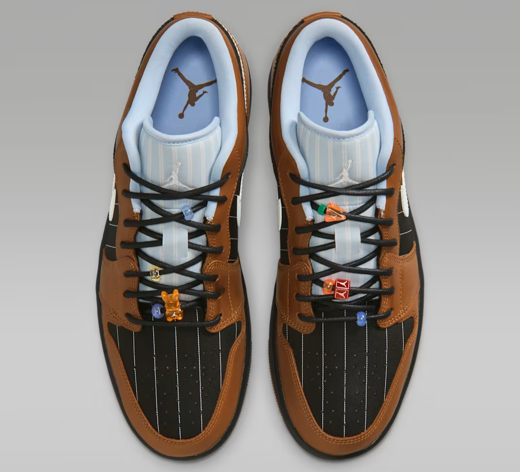 Air Jordan 1 Low Shoes Black Light British Tan Sail Men's | Size