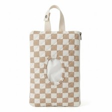 Chicplaid Quilted Wipes Pouch Baby Wipe and Diaper Pouch, Checkered, Brown ...