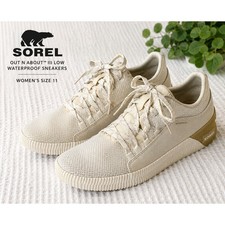 Sorel Out N About  III Low Waterproof Sneakers Women's Size 11 Cream Beige